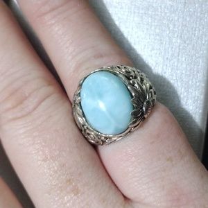 Floral Larimar ring